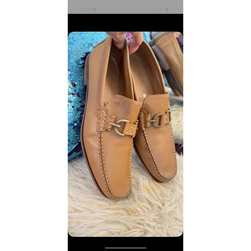 Donald J Pliner Men's Dacio Dipped Calf Loafer Saddle Tan Brown Size 8